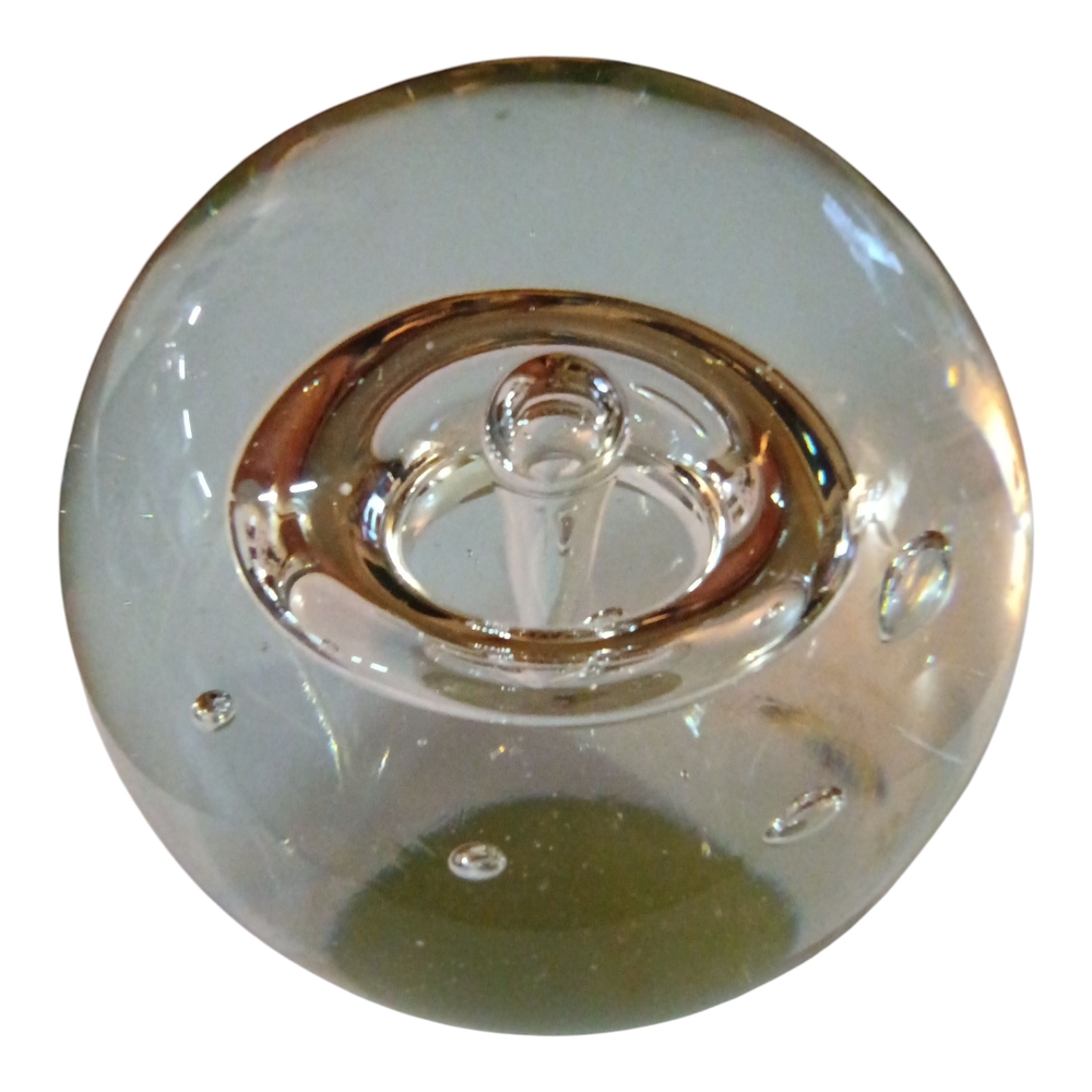 Artisan Glass Sphere Paperweight 4.5" Beautiful Piece